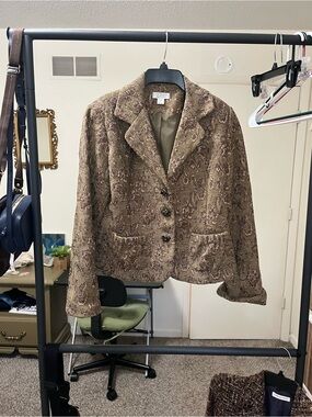 Christopher & Banks Brown Paisley Blazer